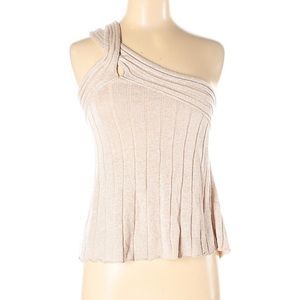 MOTH Anthropologie One Shoulder Knit Blouse Sz M